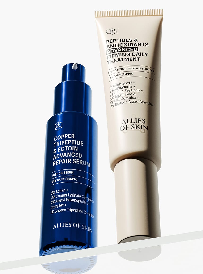 copper tripeptide serum pair with peptides antioxidants firming treatment